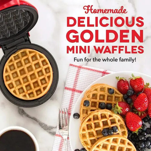 Mini Waflera Repostería Eléctrica Redonda Wafles 350w