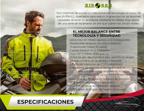 Imagen 2 de 9 de Chamarra Con Chaleco Motociclista Airbag Bolsa Aire Touring
