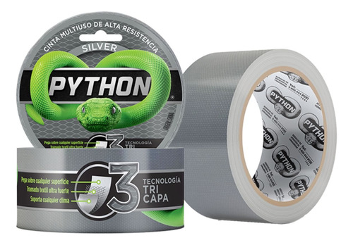 Cinta Multiuso Python Gris Alta Resistencia (48mmx9mts)