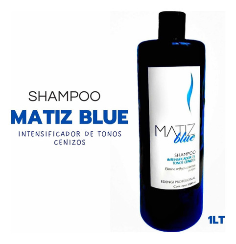 Shampoo Matiz Blue Edengi 1lt Intensificador Tonos Cenizos