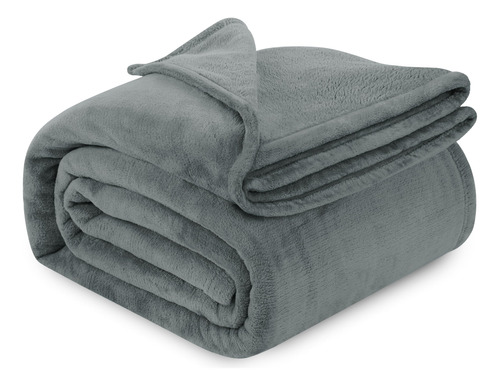 Utopia Bedding Manta De Forro Polar Gris Frío, Tamaño Kin.