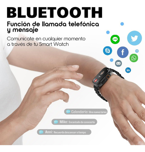 Reloj Inteligente Watch Ultra Isdewatch Smartwatch Con Bocina Bluetooth Incluida Kit De 2 Piezas Sensor Cardíaco Y Oxígeno Llamadas Notificaciones Compatible Con Ios Y Android Para Mujer Y Hombre