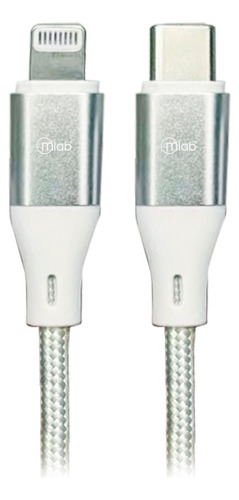 Cable Tipo C A Lightning Mfi Microlab 1m Reforzado Blanco