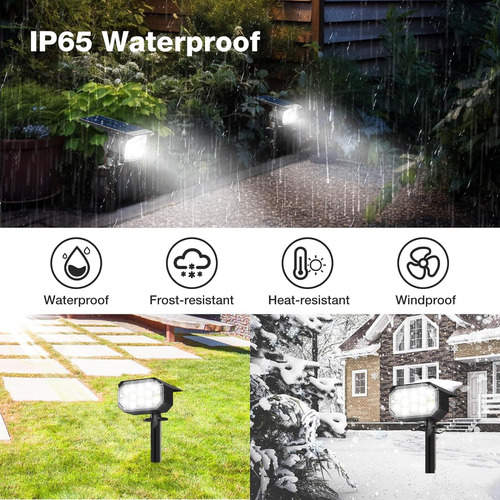 Focos Solares Led 66 Luces Ip65 Impermeables Para Patio Y Ja