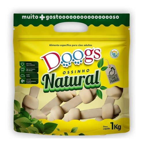 Osso Para Cães  Natural 1 Kg 100% Vegetal TAMANHOS 7/8