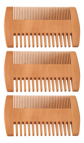 Peine Para Barba De Madera De Doble Cara, Kit De 3 Piezas, D