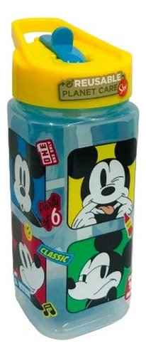 Botella De Agua Mickey Mouse Con Sorbete Escolar