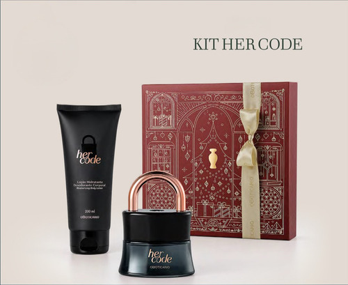 Presente Her Code Eau De Parfum 50ml Loção Corporal Perfumado Oboticario 200ml Presente Volume Da Unidade 50 Ml