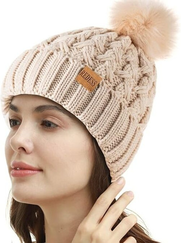 Redess - Gorro De Invierno Con Pompón Para Mujer