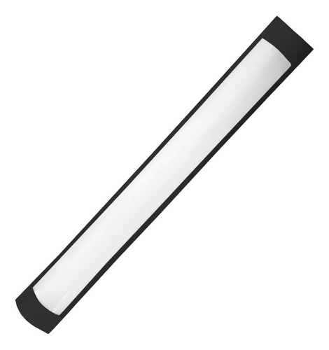 Luminária Led Sobrepor Linear Slim Preta 60cm 20w 6500k