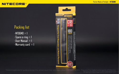 Lanterna Médica Nitecore Mt06md 180 Lumens 0 Blu-ray Lanterna Preto Luz Branco