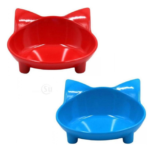 2 Cuencos De Agua Con Forma De Orejas Para Gatos Y Mascotas,