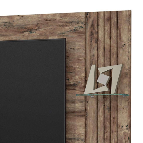 Painel Para Tv 43 Polegadas Ipê Rústico E Off White128 Cm