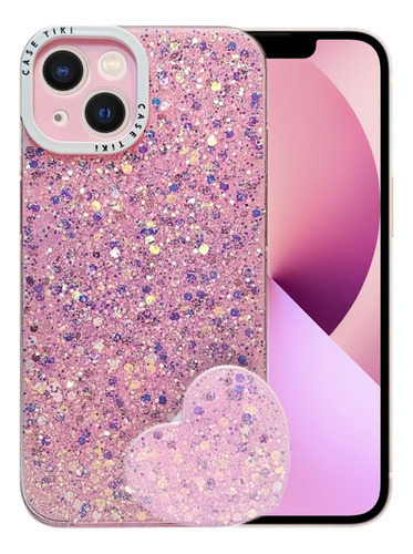 Carcasa Para iPhone 13 Glitter Incluye Pop Socket