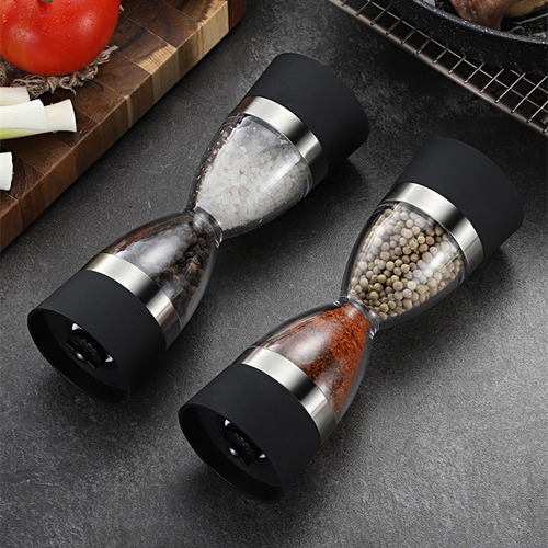 Yab - Moedor De Pimenta E Sal Grosso 2 Em 1 Gourmet Temperos Especiarias Triturador Manual Duplo Premium