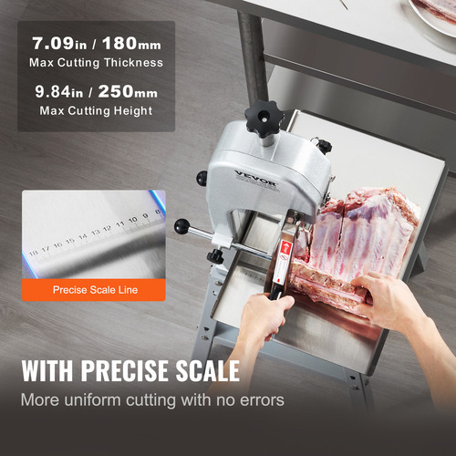 Vevor Sierra Eléctrica Para Carne, Cortadora Vertical 850 W