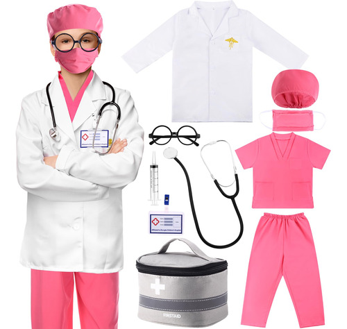 Cozypower 11 Pcs Kid Doctor Costume Kit With Lab Coat Steth.