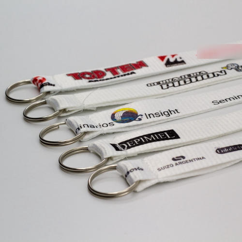 Imagen 2 de 10 de Cintas Llaveros Con Logo Full Color Argolla 45cm Pack 200u