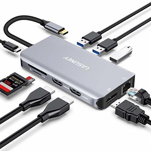 Hub Usb - Lasuney Hub Usb Tipo C De Triple Pantalla Con 2 Hd