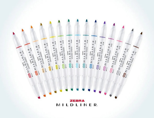 15 Marcadores Colores Doble Punta Mildliner Zebra Plumones