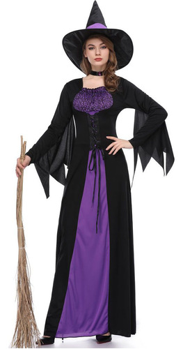 Vestido De Vestuario Cosplay De Bruja De Halloween