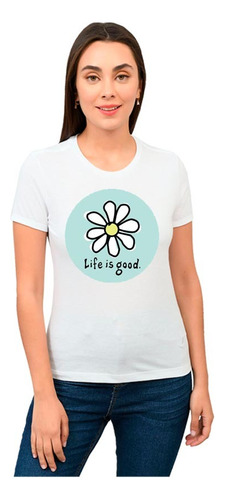 Playera Mujer Flor Life Is God Diseño 54 Playeras Beloma