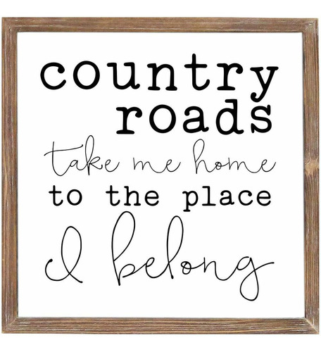 12 X 12 Country Roads Take Me Home Cartel De Pared Con ...