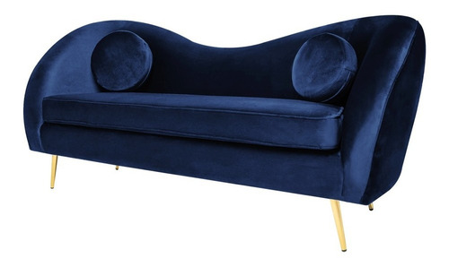 Sofá Salas Modernas Minimalistas Sillones Retro Lounge Color Azul