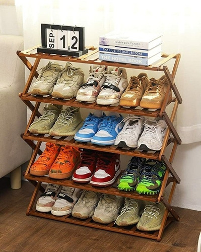 Imagen 4 de 4 de Zapatera De Madera Zapatera Plegable Zapatera Minimalista
