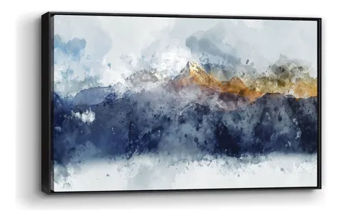 comprar Cuadro Canvas Marco Flotado Montañas Abstractas 90x140cm