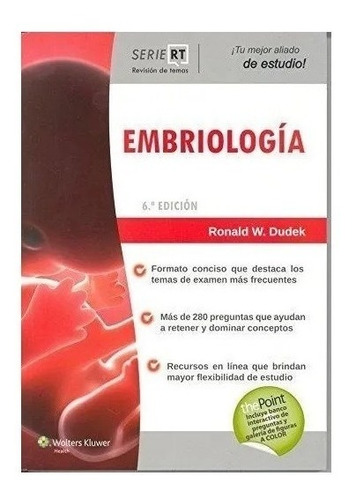 Serie Rt Embriologia 6 Ed Dudek Nuevo!