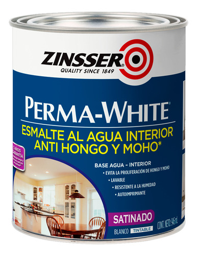 Perma-white, Pintura Latex Interior Anti Hongo Y Moho,0.946l