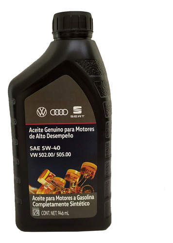 Aceite 5w-40 Genuino Vw Audi Cupra Seat Sintetico 946 Ml