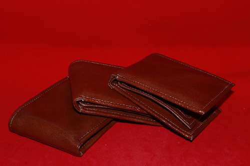 Billetera Wallet Piel Geniuna Bifold Cartera Tarjetero Café