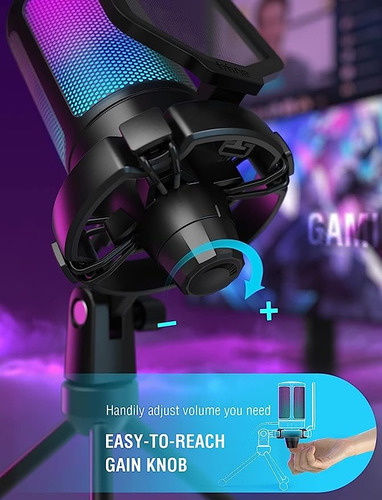 Kit De Microfone Fifine, Com Suporte De Braço, Usb, Rgb