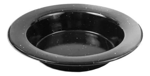 Plato Enlozado Hondo Chacarero 24cm Cocina Parrilla X12 Uni Negro Liso