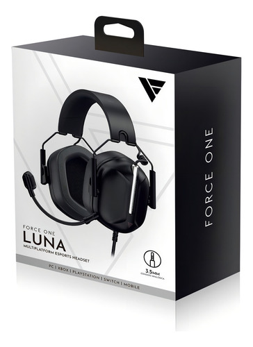 Force One Bundle Headset Luna com Placa de Som Doppler 7.1 Usb Cor Preto