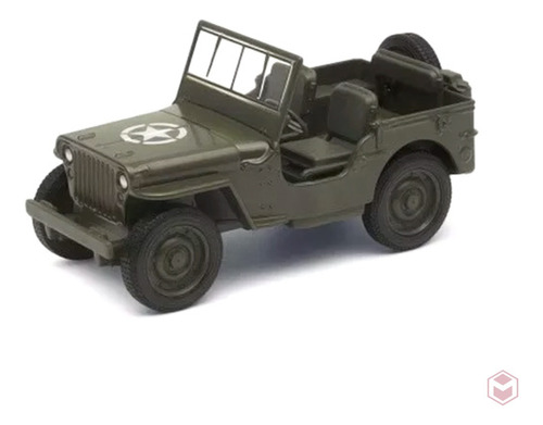 Carro Vehiculo Coleccionable Jeep Militar Metálico