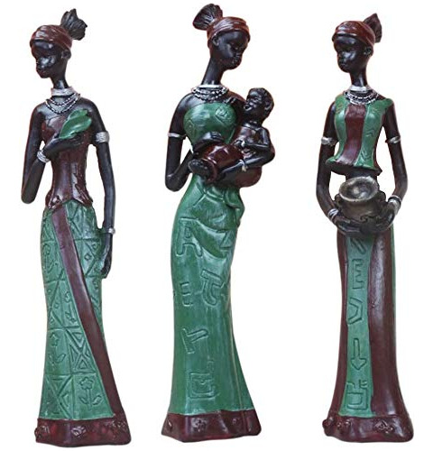 Kottiya Juego De 3 Piezas De Escultura Africana Figura De M.