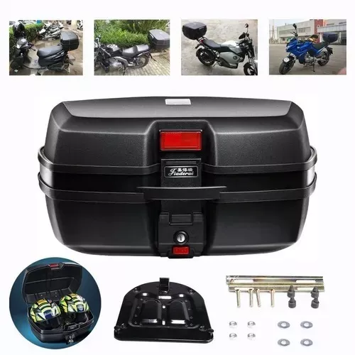 Caja Moto Para 2 Cascos Baul Maletero Fz Ns 45l Con Leds