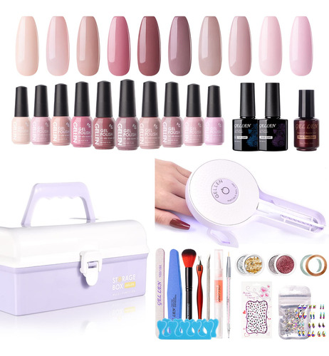 Gellen Kit De Esmalte De Uas De Gel Con Luz U V  10 Colores