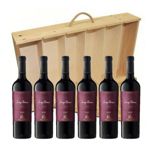 Estuche Madera Vino Luigi Bosca Malbec X 6 Unidades