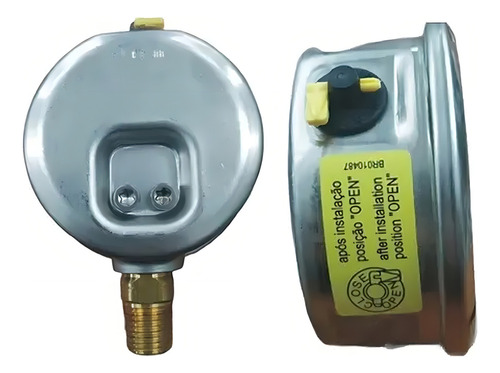 Manómetro de 63 mm, con doble escala de glicerina, 150 psi x 10 kgf/cm2, conexión Wika de 1/4 Npt