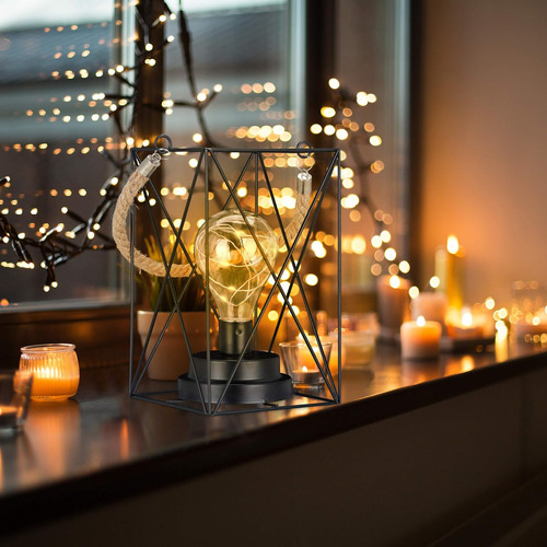 Relaxdays Lámpara De Mesa Vintage Con Bombilla Led