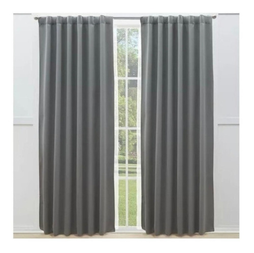 Juego Cortinas Blackout Lavables Presillas Ocultas Textil