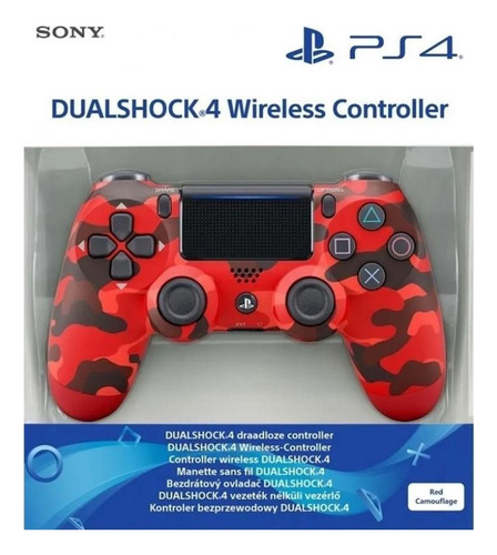 Joystick Compatible Con Playstation 4 Camuflado Rojo Camuflado