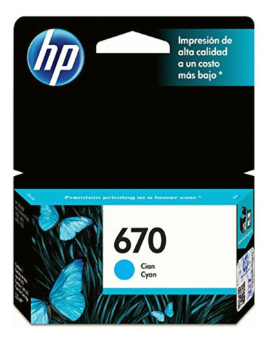 Cartucho De Tinta Hp 670 Cian Original (cz114al)