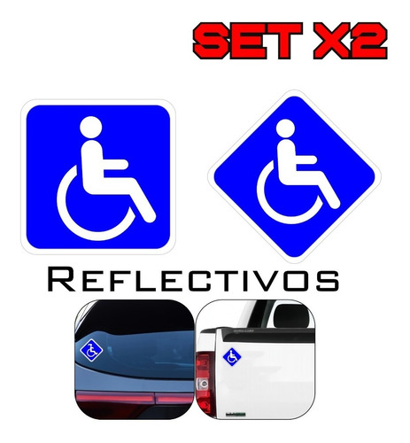 Calcomanía Sticker Discapacidad Carro Setx2 Premium 12x12 Cm
