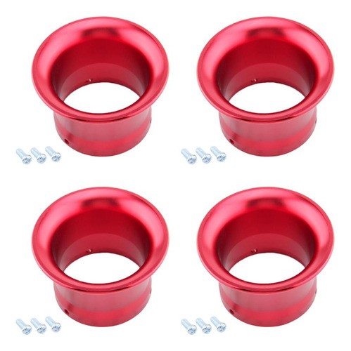 4pcs Aluminio Stack 2  Cv Carb Carburador Toma De Aire Red