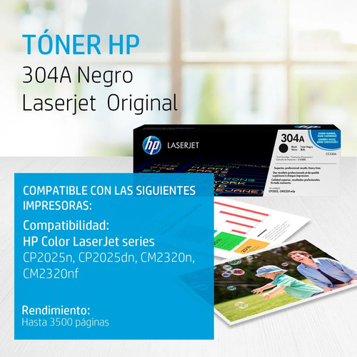  Tóner Hp 304a Negro Laserjet Original (cc530ad) Caja Blanca
